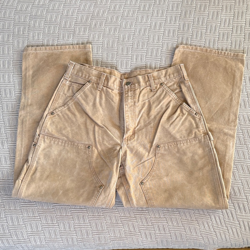 Carhartt Men's Dungaree Fit Brown Work Cargo Pants - Picture 3 of 8